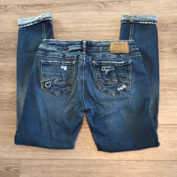Silver Aiko jeans distressed mid skinny 29/31